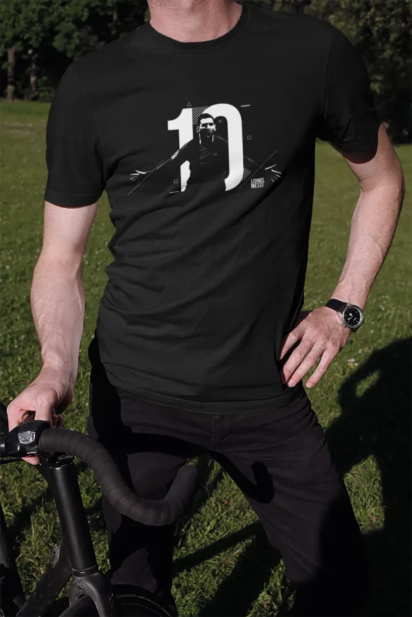 Polera Negra Hombre Messi 10 A