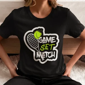 Polera Mujer Negra Tenis Set Match