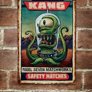 Simpson Alien Letrero Tipo Vintage