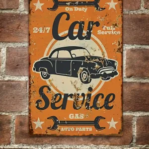 Car Service Letrero Tipo Vintage