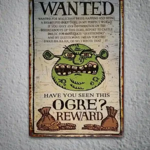 Shrek se Busca Letrero Vintage
