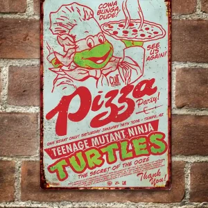 Tortugas Ninja Pizza Letrero Vintage