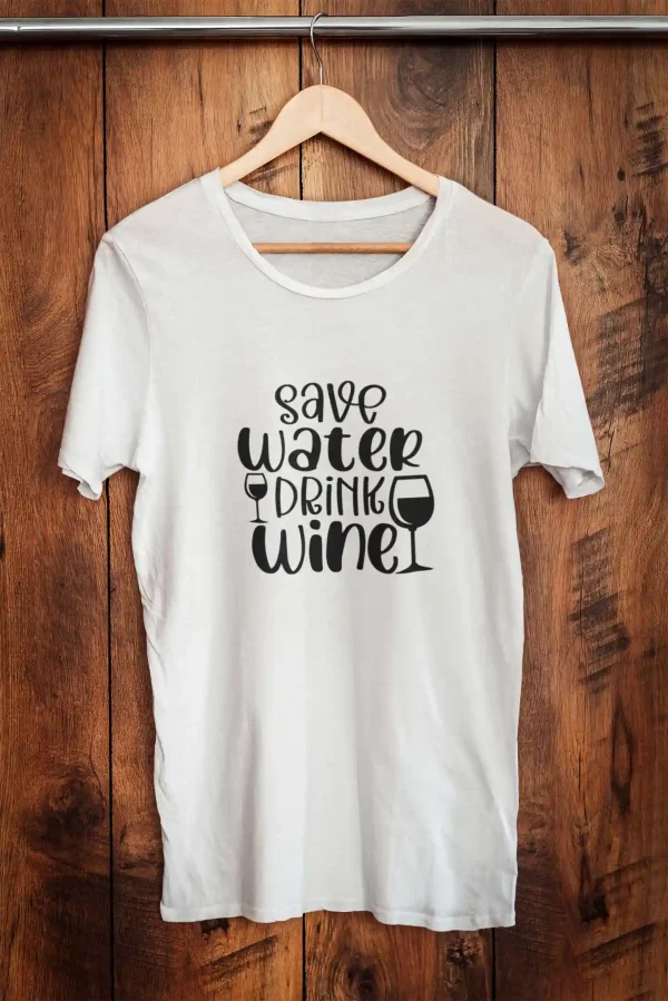 Polera Hombre Save Water Drink Wine